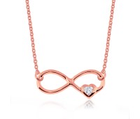 Rose Gold Plated Infinity with Heart Shaped Necklace SPE-965-RO-GP 