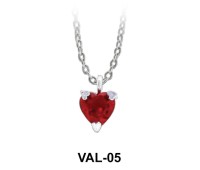  Necklace Silver Pretty Heart VAL-05