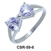 Silver Ring CZ Bow 6mm CSR-59-6