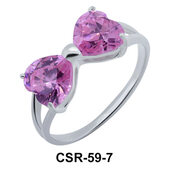 Silver Ring CZ Bow 7mm CSR-59-7