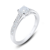 Square CZ Band Silver Ring NSR-2896 