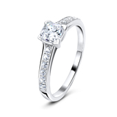 Paved CZ Band Silver Ring NSR-2899