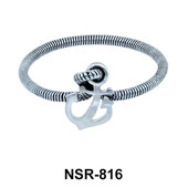 Silver Ring Twisted Anchor NSR-816