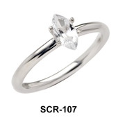 Little Oval CZ Silver Ring SCR-107